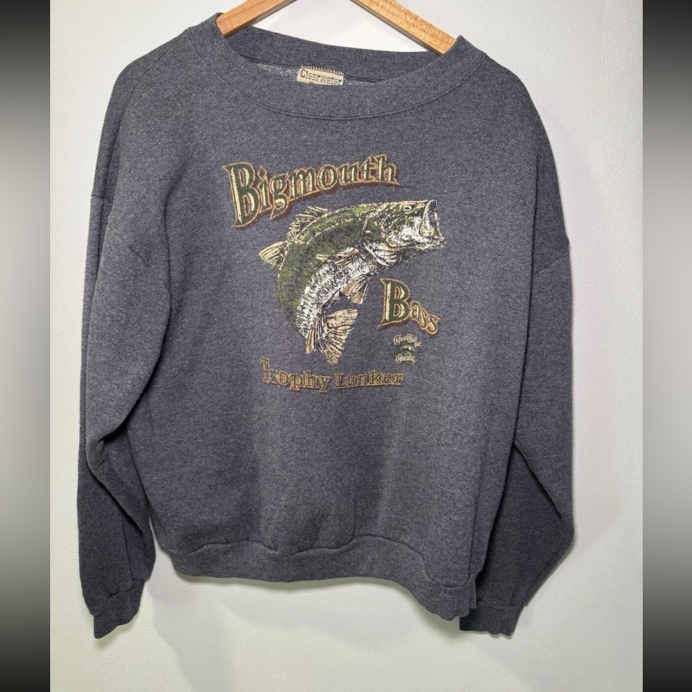 Clearwater Creek Sweatshirt Y2K Bass Fishing Unisex XL Pullover Vintage